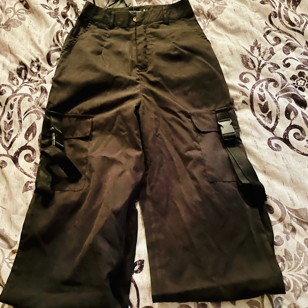 PYT Black Buckle Detail Cargo Pants